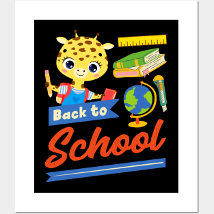 Giraffe Goes Back To School Posters and Art